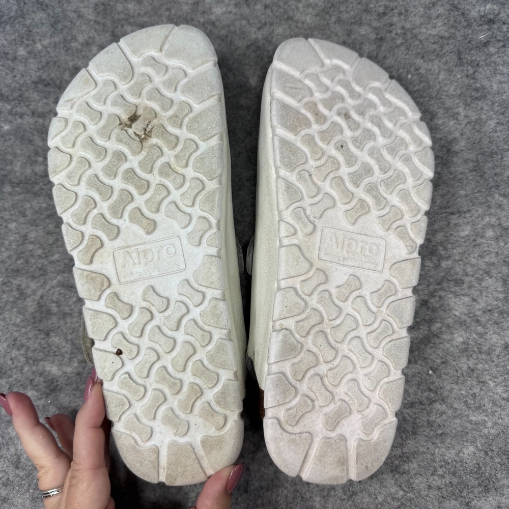 Birkenstock ALPRO White Leather Clogs Shoes Womens Size 38 / 7 Perforated Sling - Picture 7 of 11